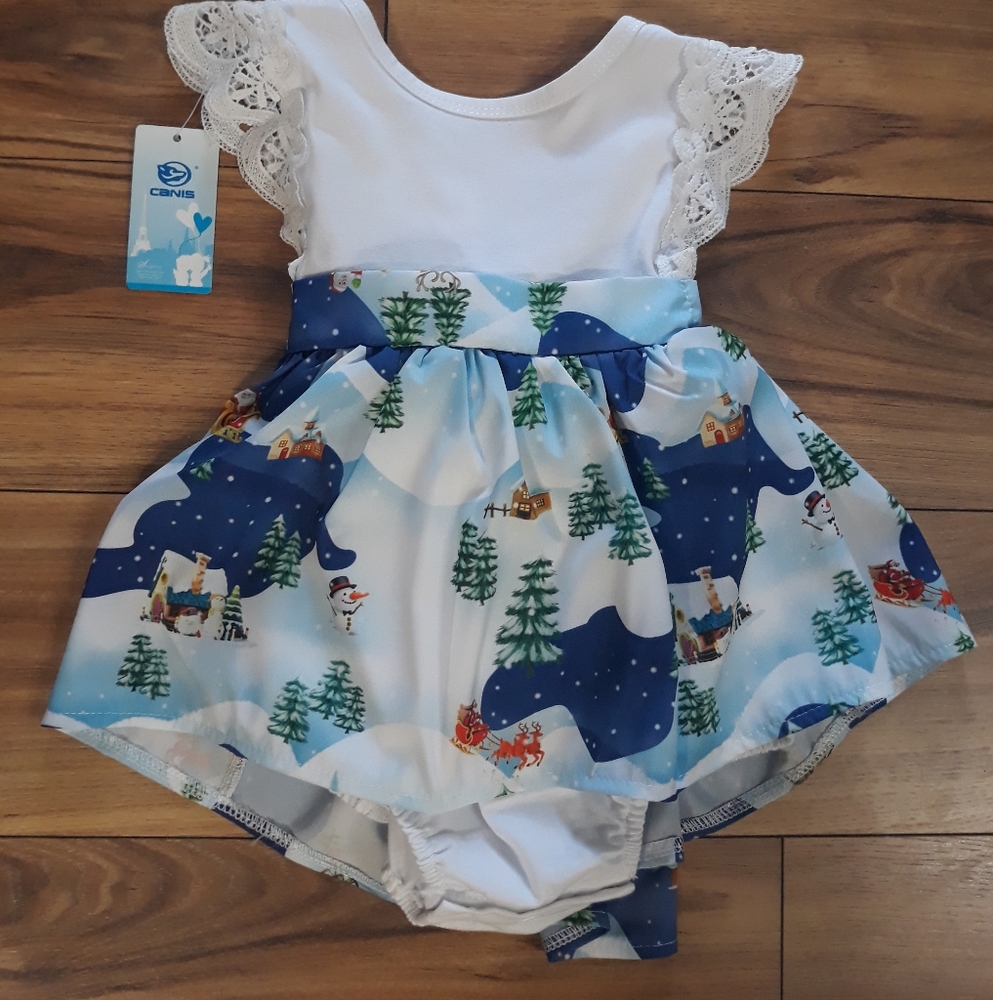 Canis baby girl Christmas onesie